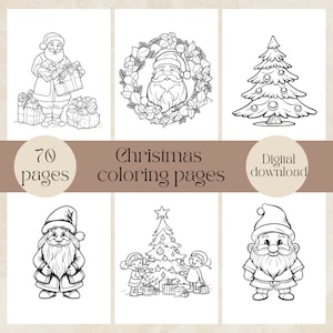 Christmas coloring pages for kids, instant download