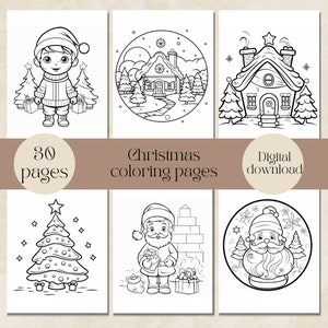 Kerstkleurplaten voor kinderen, Kerstkleuren, Kerstkleurplaten voor kinderen, Kerstkleurboek, Kerstactiviteit voor kinderen
