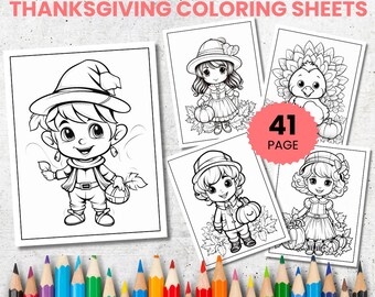 Thanksgiving Coloring Pages for Kids, 41 Festive Designs (PDF)