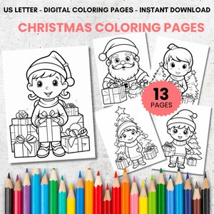 13 Christmas Coloring Pages for Kids, Christmas Printable, Christmas Activities, Christmas Coloring, Coloring Books, Printable Coloring Page