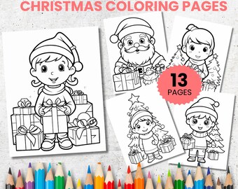 Christmas Coloring Pages for Kids, Festive Printable (PDF)