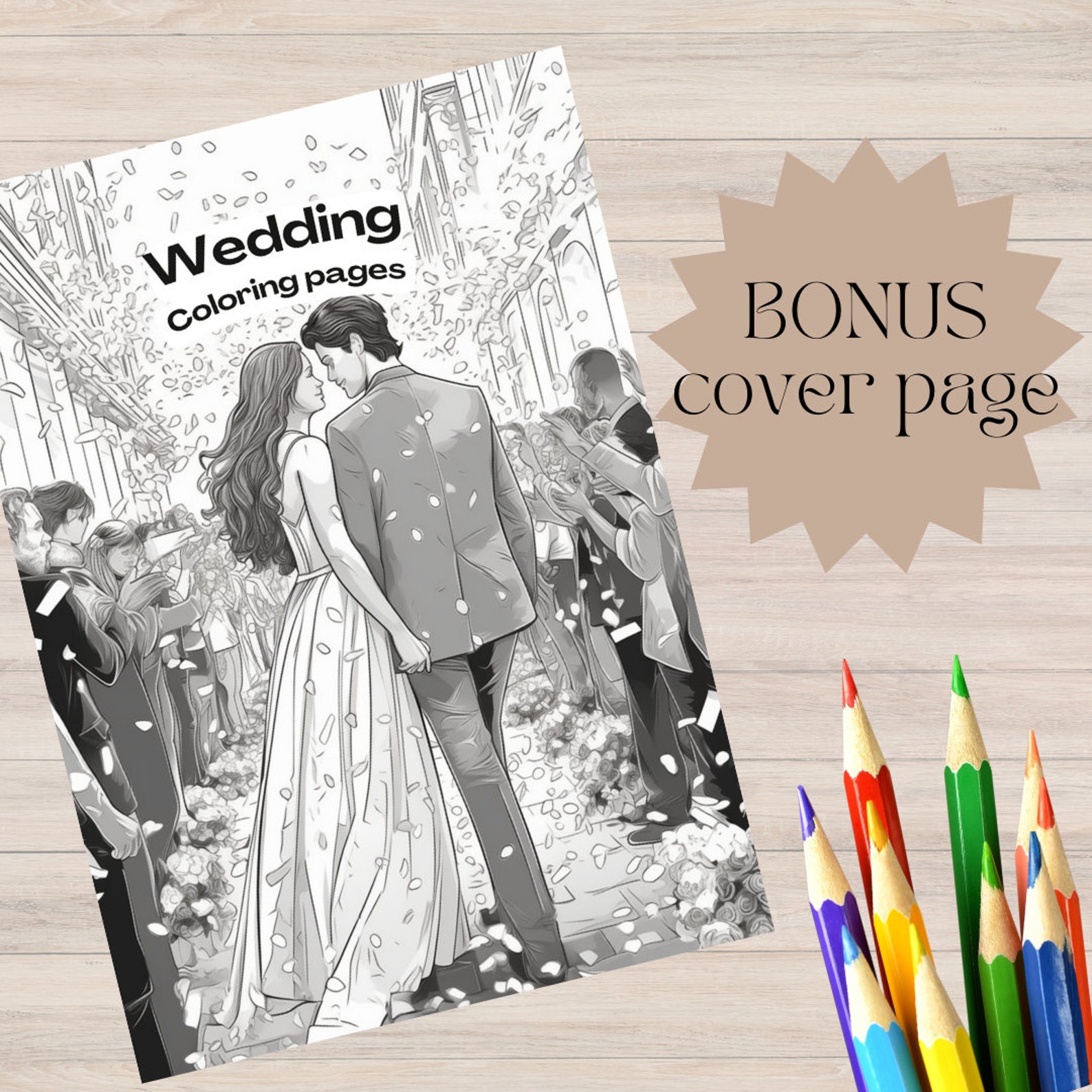 Wedding Coloring Book Printable Coloring Pages for Adults Coloring Book ...