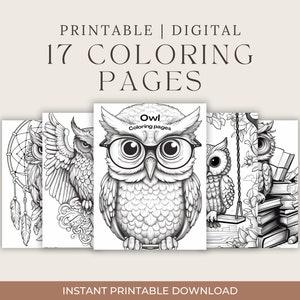 Owl coloring page printable coloring pages for kids coloring book for adults