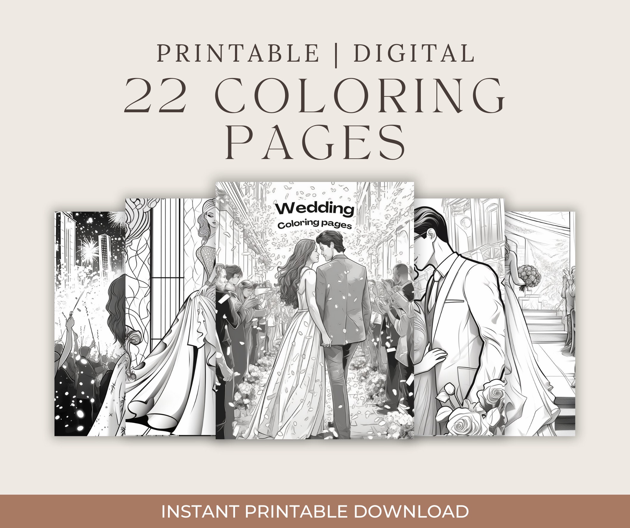 Wedding Coloring Book Printable Coloring Pages for Adults Coloring Book