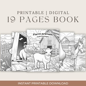 Coloring sheets farm animals printable coloring pages for kids coloring book for adults