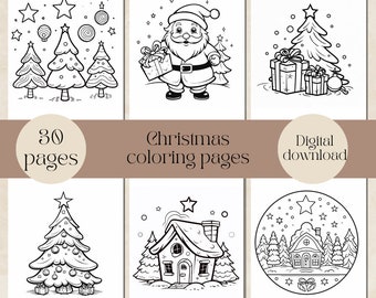 30 Christmas Coloring Pages for Kids (PDF Printable)
