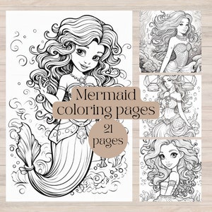 Mermaid coloring book pages for kids printable coloring pages for kids mermaid coloring book for adults