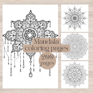 Mandala Coloring Pages for Adults, Adult Coloring Pages, Stress Relief Coloring Book, Printable Coloring Pages, Mandala Digital Coloring