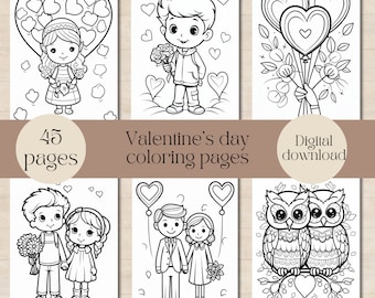 Valentine's Day Coloring Pages for Kids, Coloring Sheets for kids, Love Coloring Pages, Printable Coloring Pages, Valentine's Activity Pages