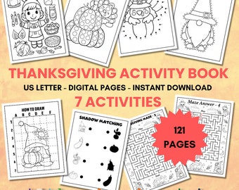 Thanksgiving Activity Pages for Kids, Coloring Sheets (PDF)