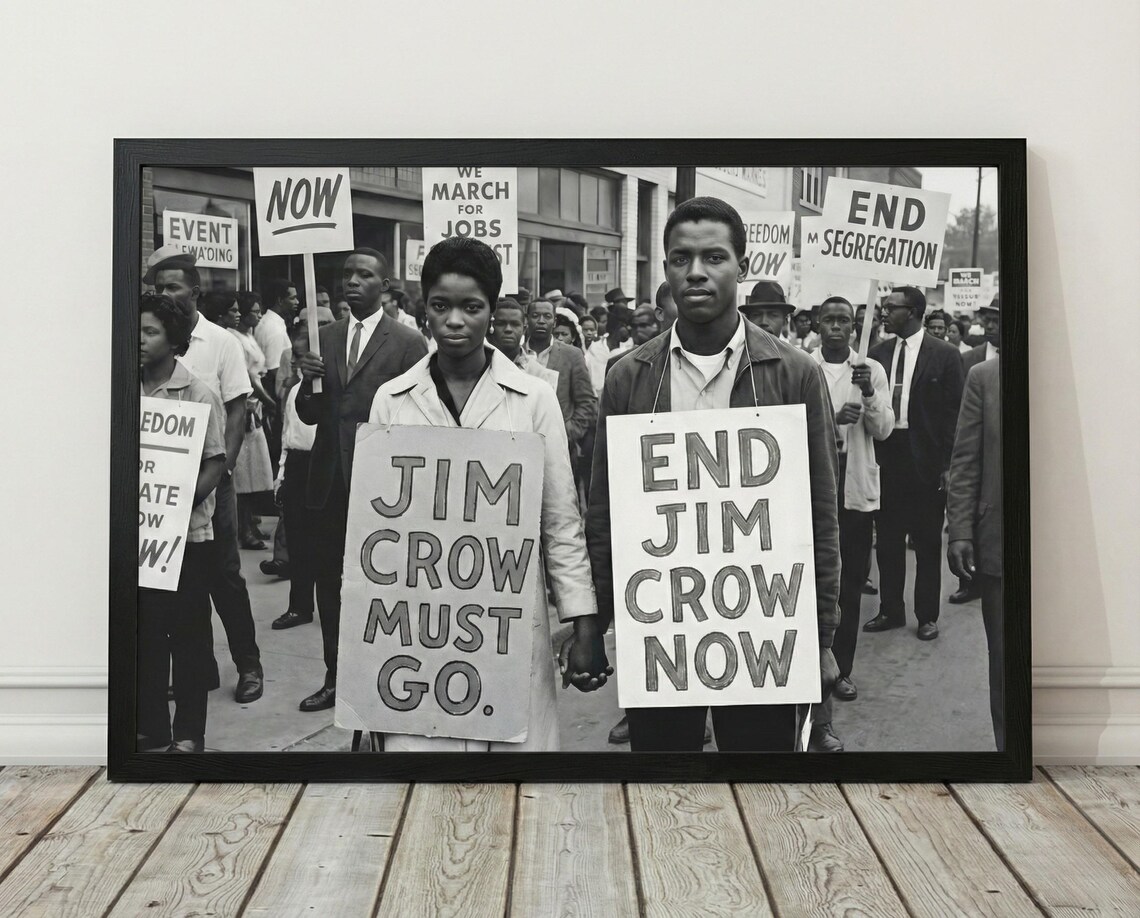 Black History Month Art : Civil Rights Protest Print - End Segregation ...