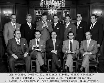 Mafia Wall Art - Famous Gangsters and Mobsters Vintage Bar Photo