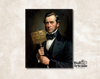 Funny Bathroom Art Print: Victorian Man Pooping Sign (Digital Download)