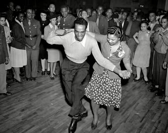 1940s Swing Dance Photo Print – Black History Military Wall Decor