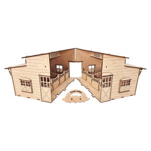 Wooden stable Tuule | Constructor | No glue | Eco-friendly | Breyer Classics, Schleich, Bruder ja Papo, Mojo
