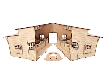 Wooden stable Tuule | Constructor | No glue | Eco-friendly | Breyer Classics, Schleich, Bruder ja Papo, Mojo