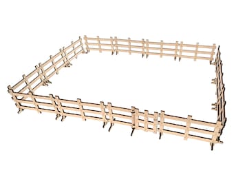 Wooden Toy Horse Pen – Fence Playset for Breyer, Bruder, Papo, Schleich, Mojo
