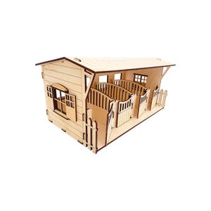 Wooden stable Liisa | Constructor | No glue | Eco-friendly | Breyer Classics, Schleich, Bruder ja Papo, Mojo