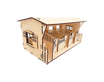 Wooden stable Liisa | Constructor | No glue | Eco-friendly | Breyer Classics, Schleich, Bruder ja Papo, Mojo