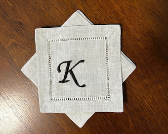 Custom Embroidered Initial Coasters