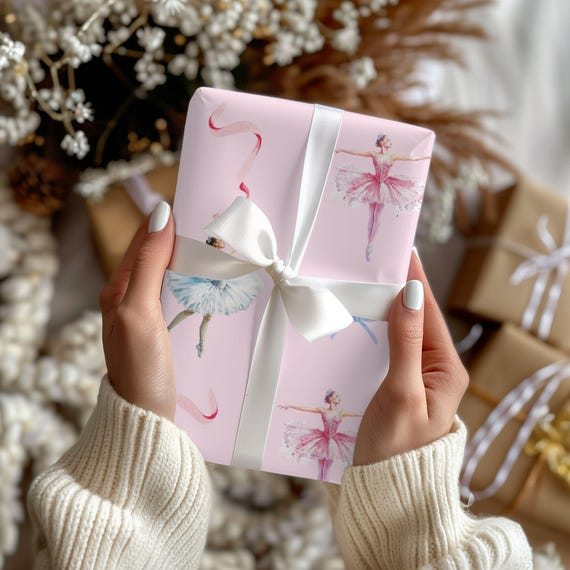 Nutcracker Sugar Plum Fairy Wrapping Paper Nutcracker Gift Wrap Ballet Wrapping Paper Holiday Ballerina Gift Wrap Nutcracker Christmas