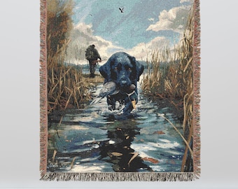 Gift Duck Hunter Woven Blanket Hunting Duck Gift Mallard Duck Blanket Hunting Gift For Dad Christmas Gift Hunt Boyfriend Gift Father Throw