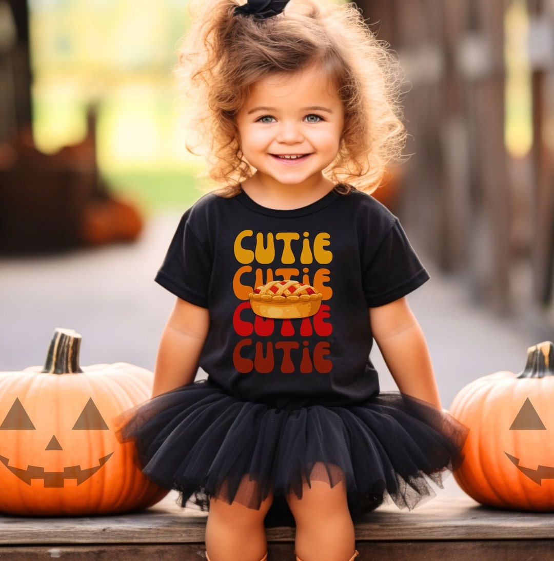 Cutie Pie Retro Font Kids Tshirt Cutie Pie Baby Bodysuit Cutie Pie Fall Thanksgiving Kids Shirt