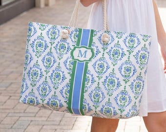 Personalized Mahjong Tote Bag Mahjong Bag Set Mahj ong Rack Bag Grandmillennial Mahj Initial Bag Preppy Tote Mahjong Gift Bag Mahjong Player