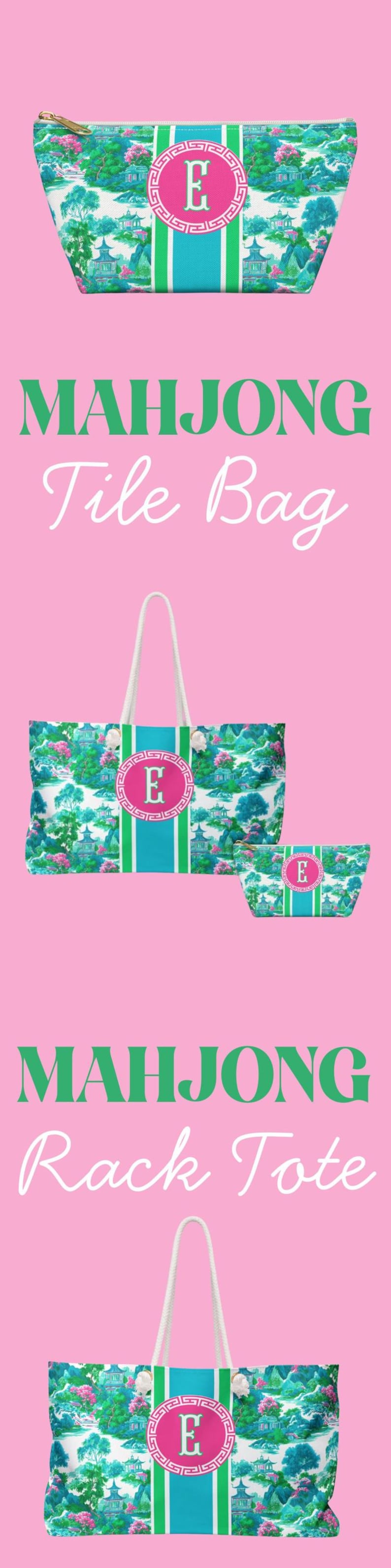 Mahjong Rack Bag Pattern Mahjong Rack Bag Custom Mahjong Monogram Tote Bag Colorful Mahjong ...