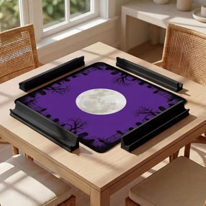 Halloween Mahjong Mat Spooky Full Moon Mat For Tile Game Table Protection Graveyard Mahj Ong Game Pad Scary Mahj Accessory Mahjong Gift Idea Bild 7