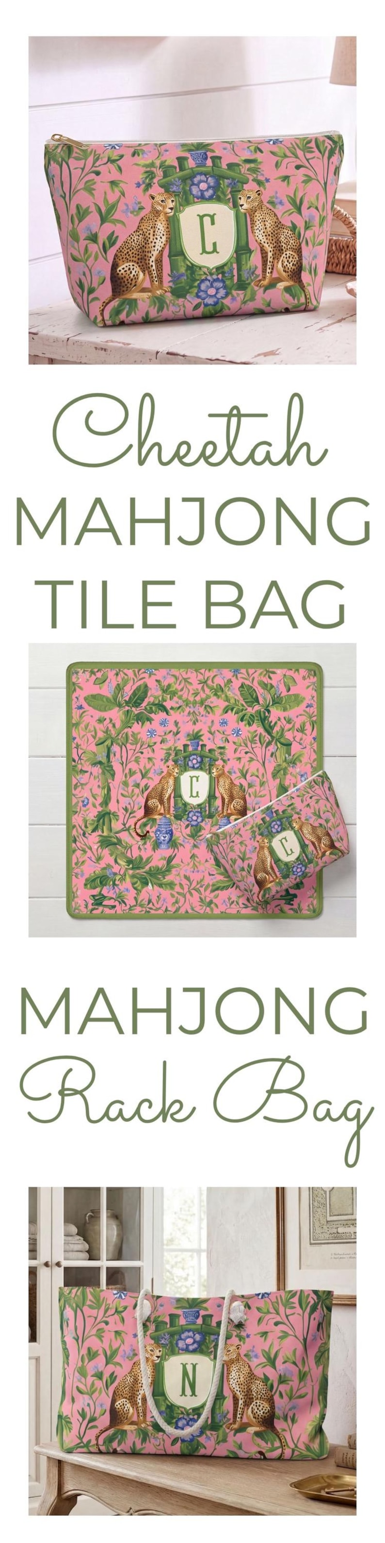 Monogrammed Mahjong Rack Bag Preppy Mahjongg Bag Set Mahj Gift For Friend Mahjong Mothers Day Gift Mahjong Game Gift Mahjong Accessory Pouch image 17