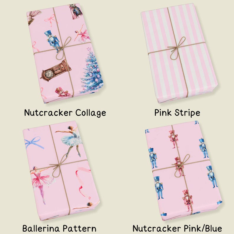 Pink Nutcracker Christmas Gift Wrap