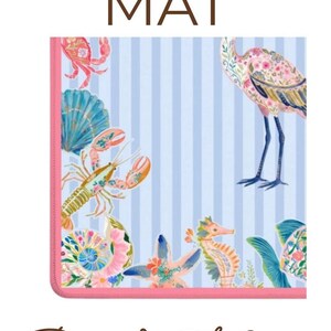 Coastal Mahjong Mat Beach House Mahj Ong Game Pad Table Protection Ocean Theme Mahjongg Gift idea For Friend Vacation Home Decor Sea Life image 15