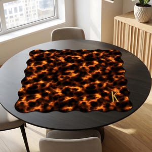 Sköldpaddstryck Mahjongmatta Elegant Mahj-dekoration Designermatta med vågig kant Brusreducerande bordsskydd Unik Mahjong-presentidé bild 8