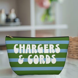 Charger Cable Bag Retro Travel Charger Bag Striped Charger Cord Bag Charger Storage Bag Gift Graduate Gift For Traveler Accessories Pouch
