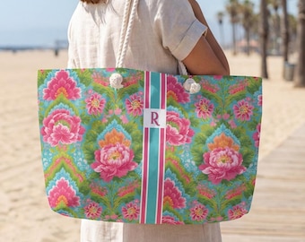 Personalized Mahjong Tote Bag Mahjong Bag Set Mahjong Rack Bag Mahj Ong Travel Bag Mahjongg Carry All Preppy Mahjong Game Gift Initial Bag