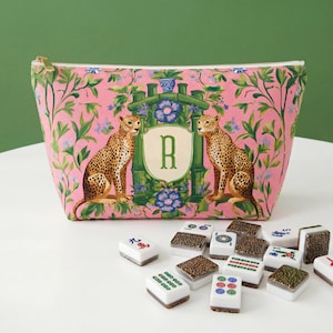 Monogrammed Mahjong Tile Bag Mahj Pouch For Travel Mahj Ong Initial Bag Mahjong Gift Ideas Mothers Day Present Custom Mahjongg Accessories