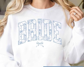 Chinoiserie Bride Sweatshirt Bride Chinoiserie Engagement Gift Bride Shirt Grandmillenial Bride Gift Engagement Party Gift Bride Sweater
