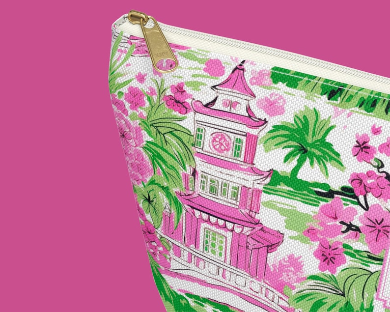 Personalized Mahjong Tote Pagoda Print Mahj Preppy Tote Bag Mahjong Rack Bag Mahj Ong Carry All Gift For Mahjong Game Gift Mom Birthday Mahj image 14