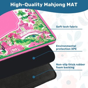 Custom Mahjong Mat Pagoda Print Mahj Ongg Game Mat Mahj Tile Mat Gift For Daughter Birthday Palm Tree Table Mat Mahjong Mothers Day Mahjongg image 7