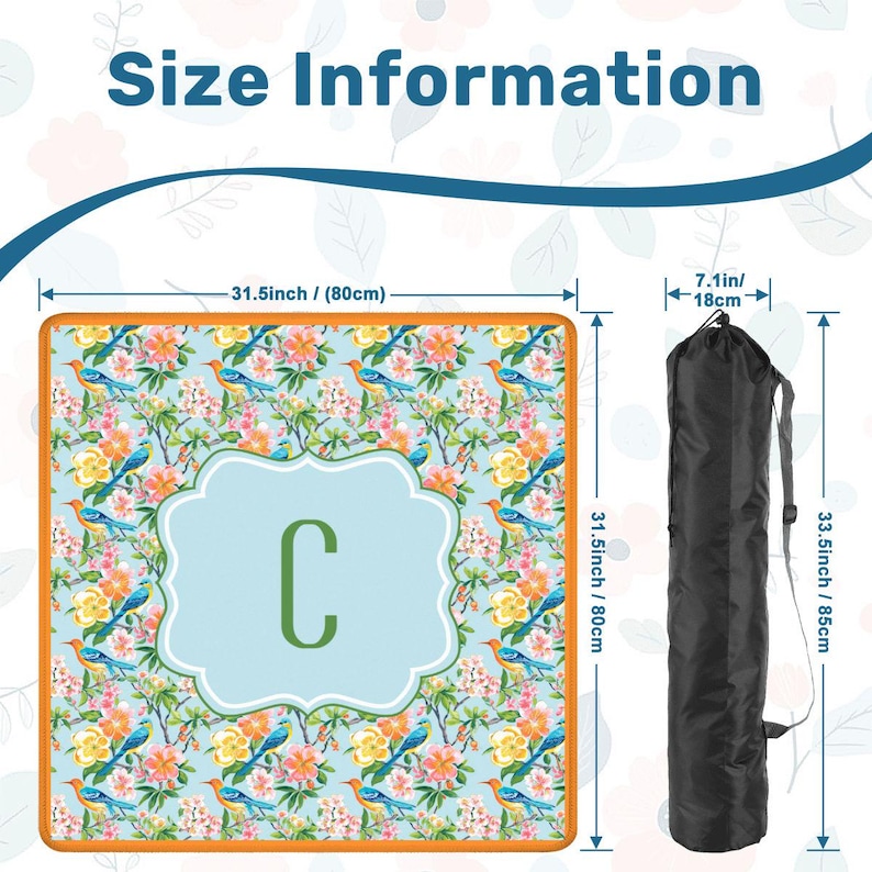 Tapete de Mahjong personalizado, portátil de viaje con bolsa de transporte, tapete de diseño, tapete de mesa de juego con reducción de ruido y base antideslizante, estilo chinoiserie. imagen 11