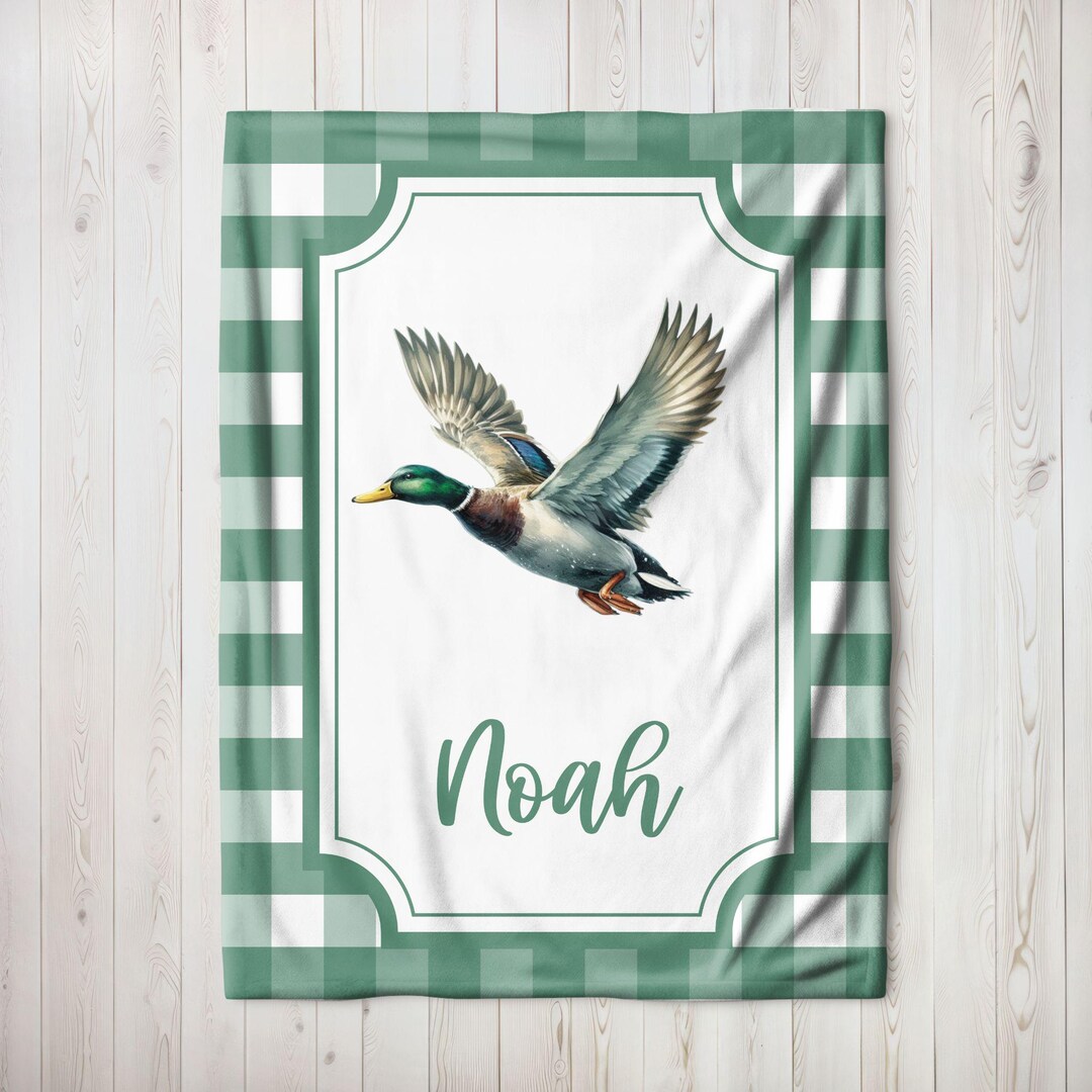 Personalized Mallard Duck Baby Blanket Mallard Ducks Nursery Decor Duck ...
