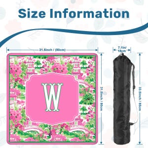 Custom Mahjong Mat Pagoda Print Mahj Ongg Game Mat Mahj Tile Mat Gift For Daughter Birthday Palm Tree Table Mat Mahjong Mothers Day Mahjongg image 4
