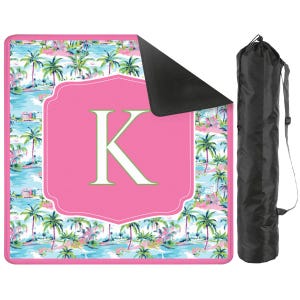 Personalized Mahjong Mat Palm Beach Mahjongg Table Mat Custom Initial Mahj Ong Table Cover Mahj Birthday Gift For Daughter Mahj Ongg Mat image 11
