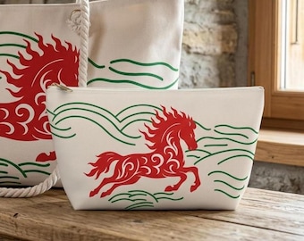Mahjong Tile Bag Fire Horse Zipper Pouch Year Of The Horse Tile Storage Mahj Ongg Gift  Mom Mahjong Game Night Gift Mothers Day Tile Holder