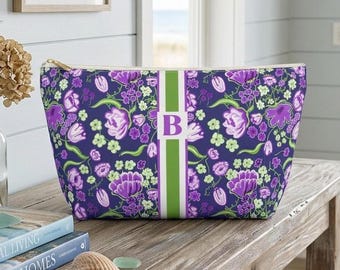 Mahjong Tile Bag Purple Floral Mahjongg Bag Set Mahj Ong Rack Tote Gift For Daughter Birthday Present Mahj Game Night Gift Mahjong Accessory