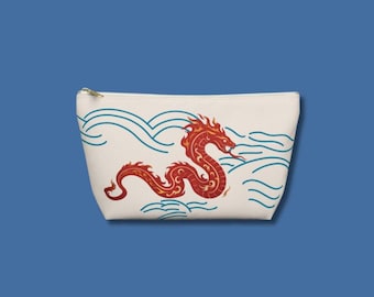 Mahjong Tile Bag Fire Snake Zipper Pouch Year Of The Snake Tile Storage Mahj Ongg Gift  Mom Mahjong Game Night Gift Mothers Day Tile Holder