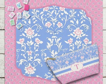 Grandmillenial Mahjong Mat Preppy Mahjong Mat With Storage Bag Mahjong Game Mat Mahj Ong Pink Blue Mat Mahjong GiftFor Mom Mahj Gift Sister