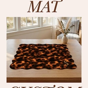 Sköldpaddstryck Mahjongmatta Elegant Mahj-dekoration Designermatta med vågig kant Brusreducerande bordsskydd Unik Mahjong-presentidé bild 9