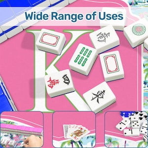 Personalized Mahjong Mat Palm Beach Mahjongg Table Mat Custom Initial Mahj Ong Table Cover Mahj Birthday Gift For Daughter Mahj Ongg Mat image 6